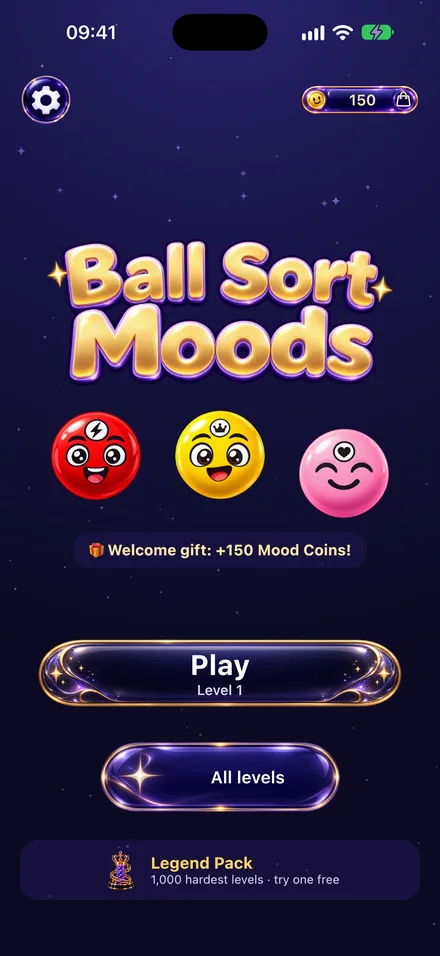 Ball Sort Moods home screen