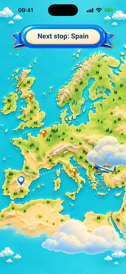 Flying to the next country